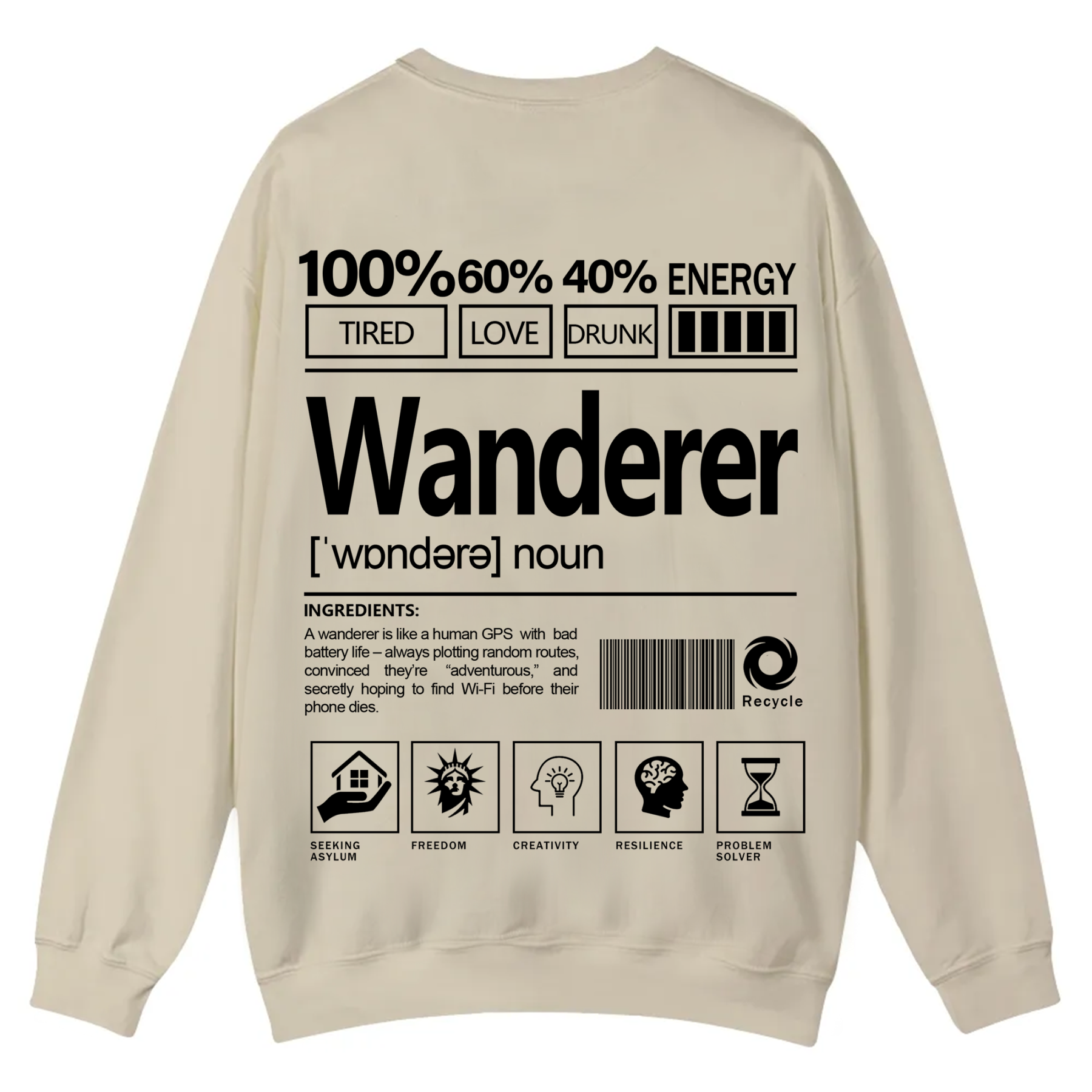 Wanderer Unisex Fit Casual Crewneck Sweatshirt