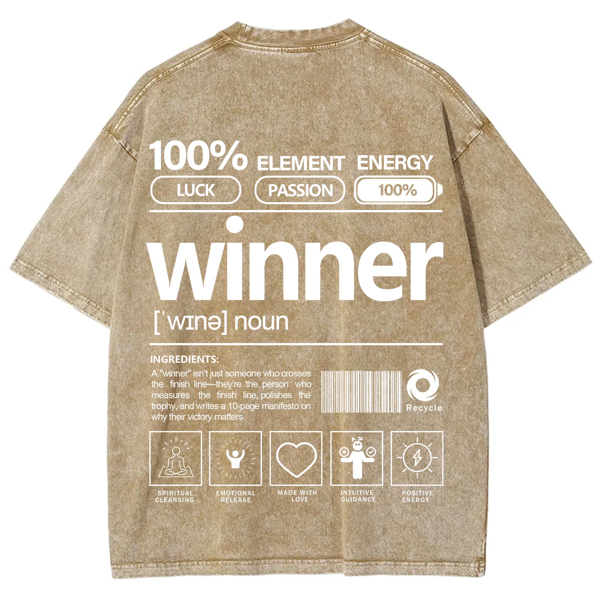 Winner Unisex Fit Washed T-Shirt