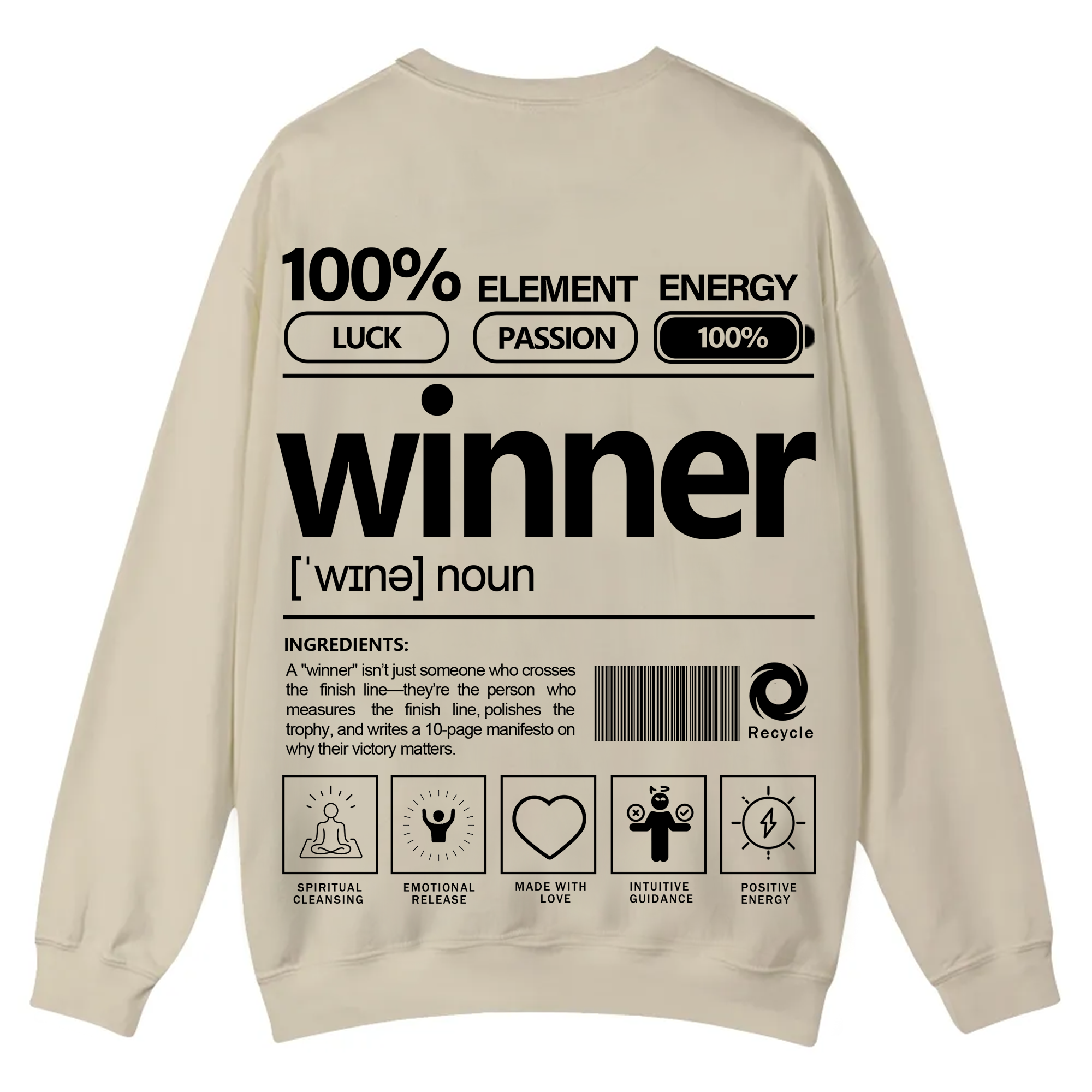 Winner Unisex Fit Casual Crewneck Sweatshirt