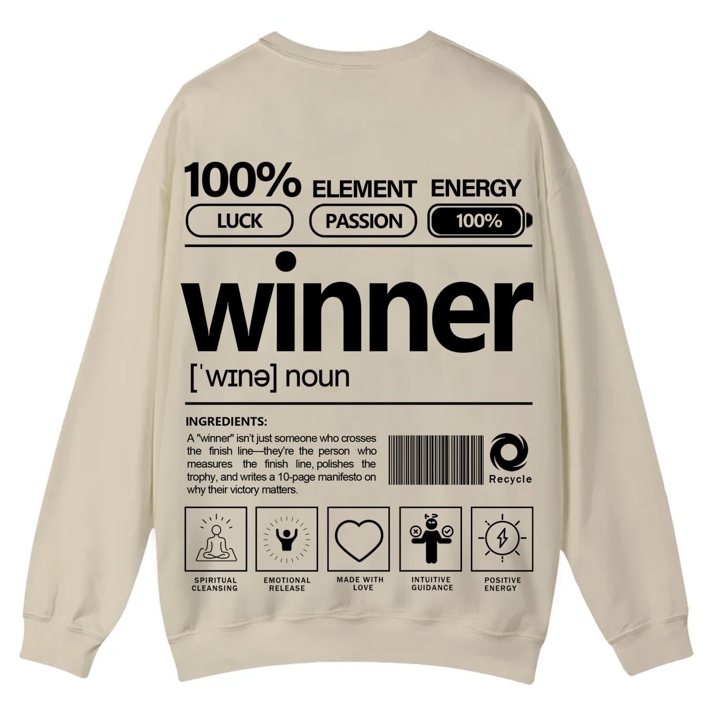 Winner Unisex Fit Casual Crewneck Sweatshirt