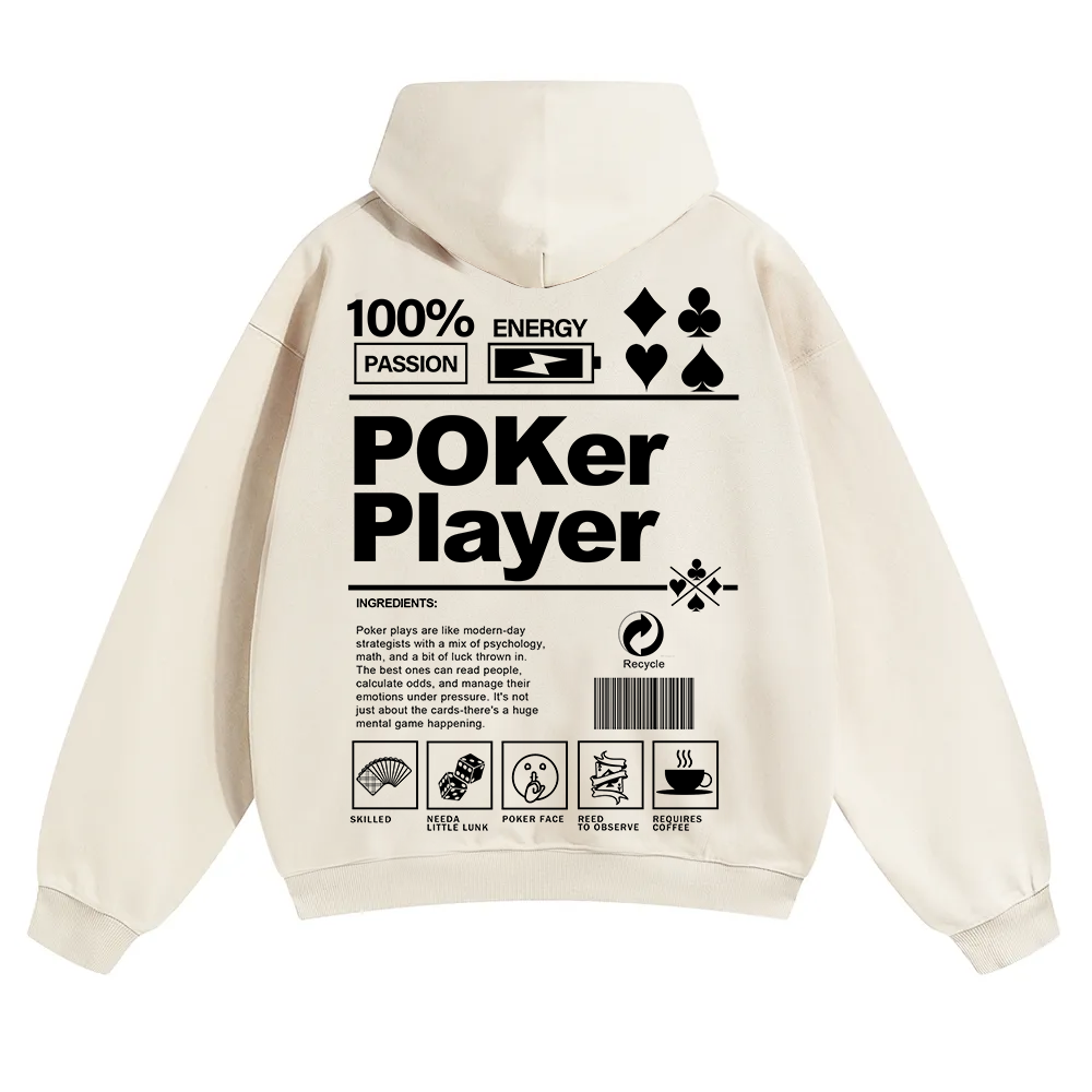 Poker Player Unisex Solid Color Hoodie