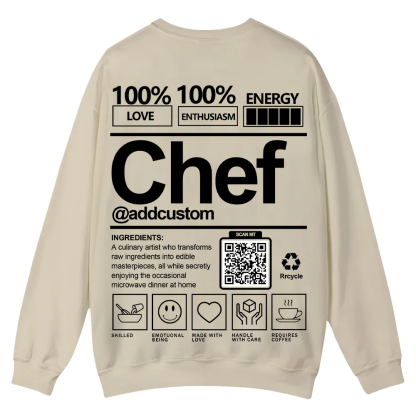 Chef Addcustom QR Code Casual Crewneck Sweatshirt