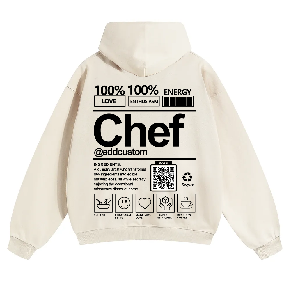 Chef Addcustom QR Code Solid Color Hoodie