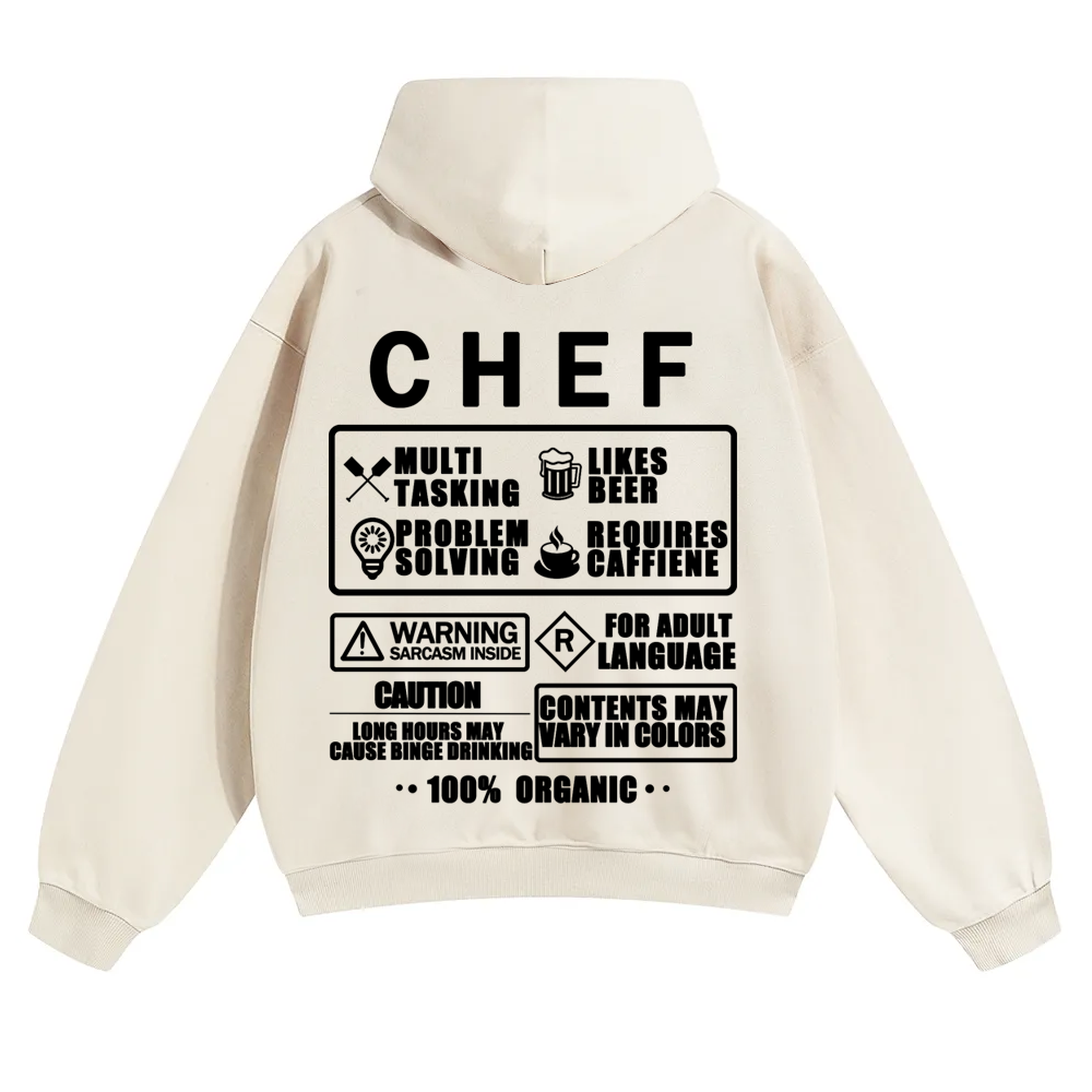 Chef Solid Color Hoodie Customscool