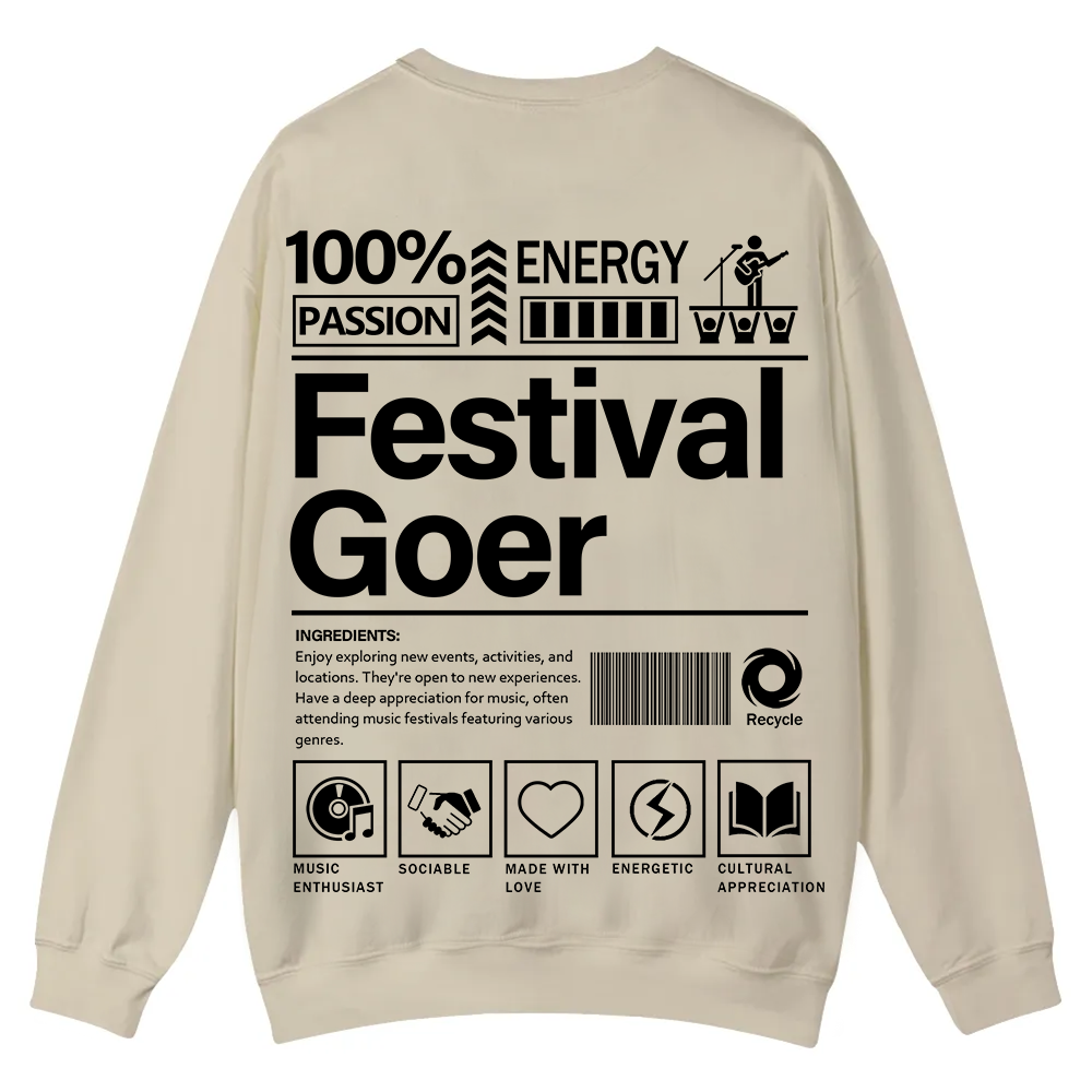 Festival Goer Casual Crewneck Sweatshirt wearishow