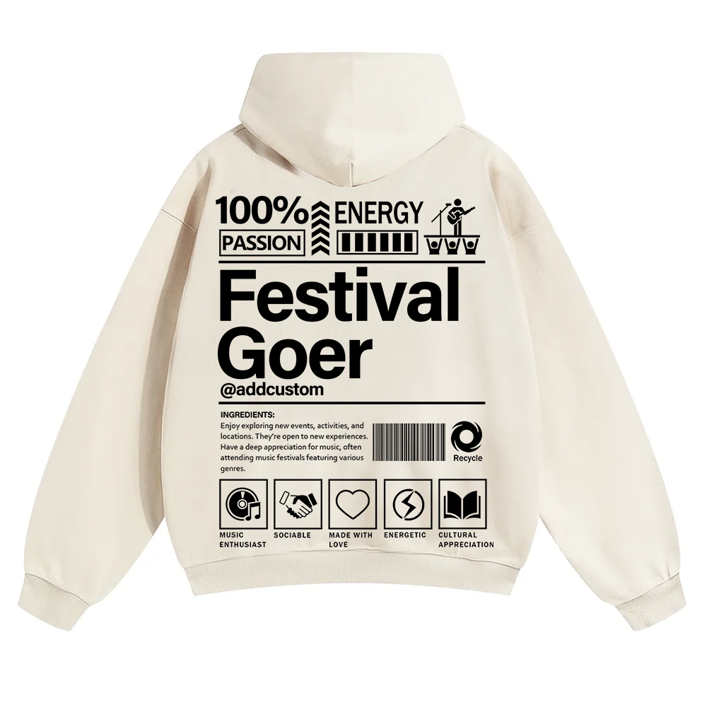 Festival Goer Custom Unisex Solid Color Hoodie wearishow