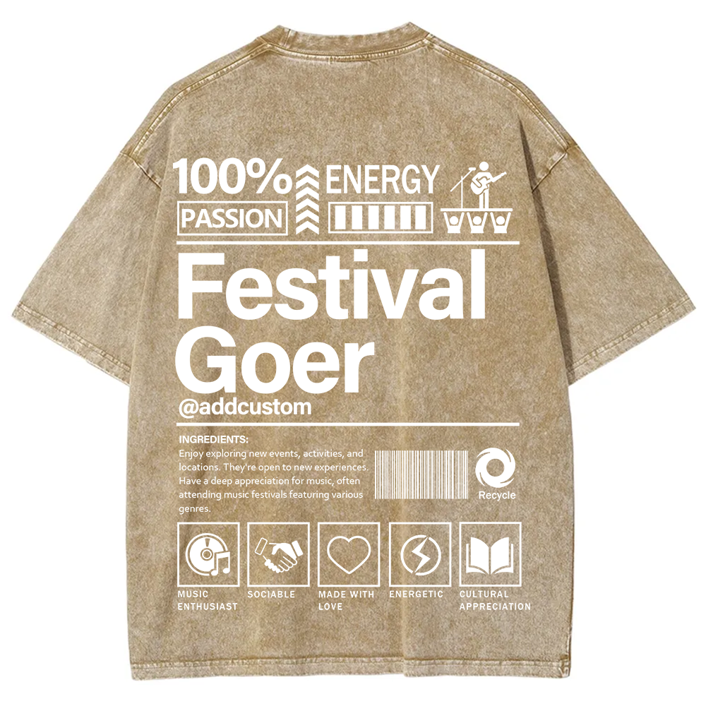 Festival Goer Custom Unisex Fit Washed T-Shirt