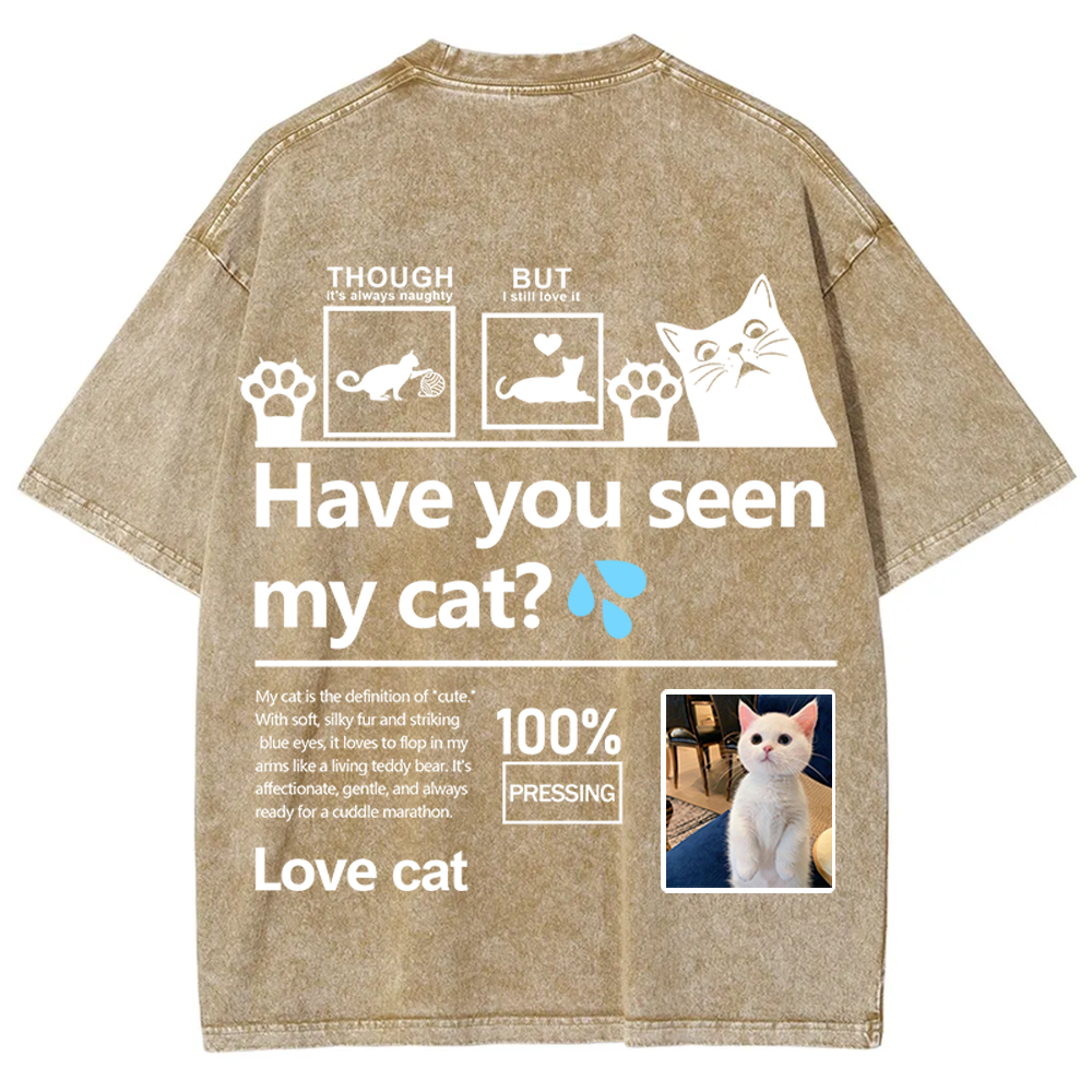 Cat Trick Customized Unisex Fit Washed T-Shirt