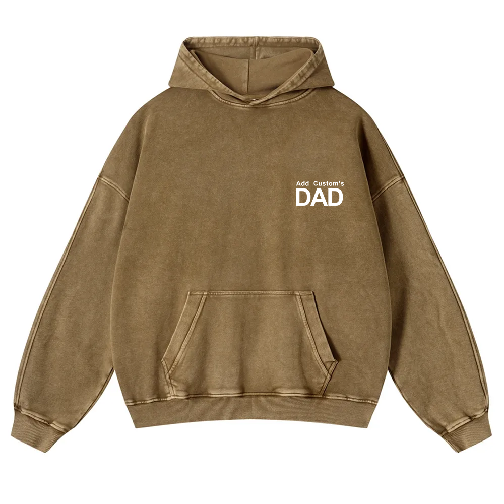 DAD Custom Casual Washed Hoodie wearishow