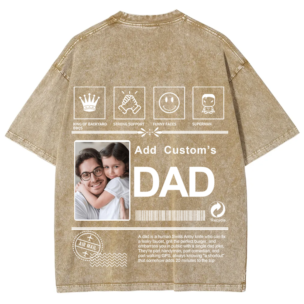 DAD Custom Unisex Fit Washed T-Shirt