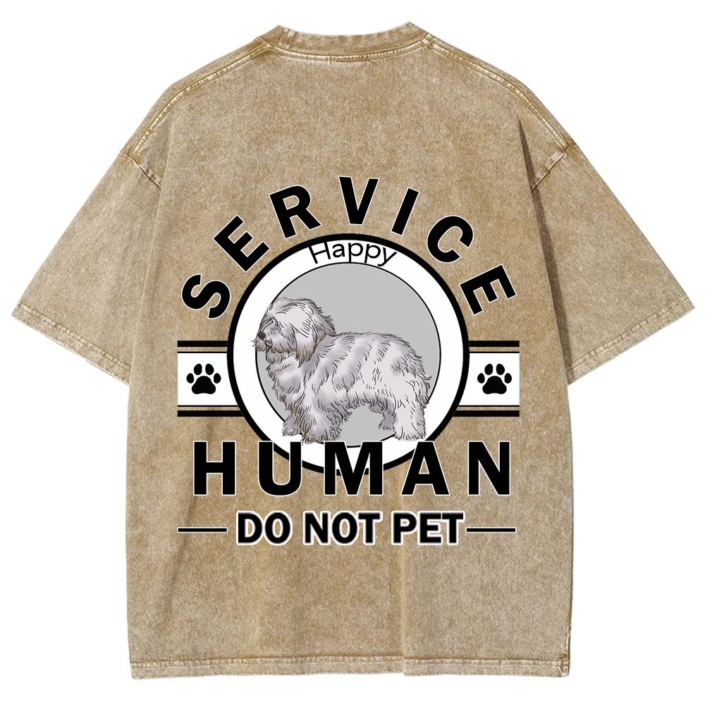 Service Human, Do Not Pet - Personalized Custom Unisex  Washed T-shirt