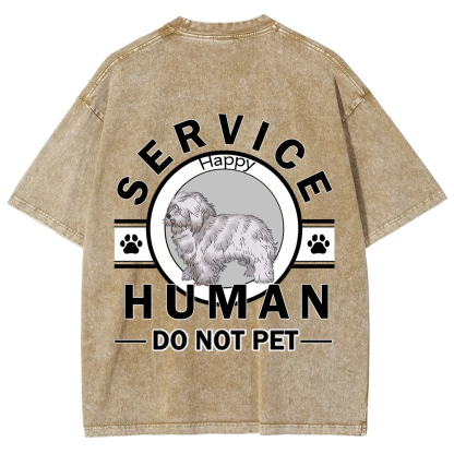 Service Human, Do Not Pet - Personalized Custom Unisex  Washed T-shirt