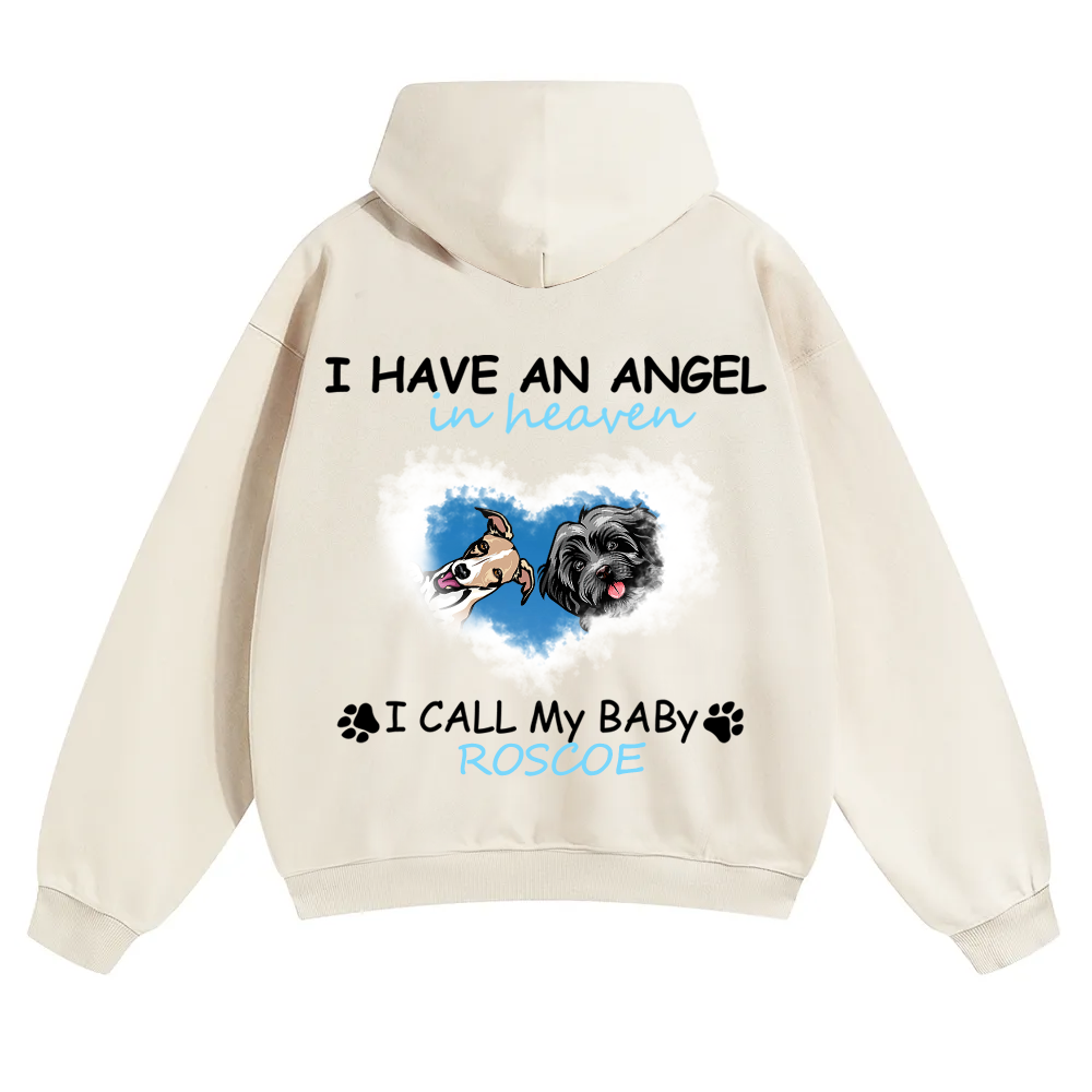 Have An Angel In Heaven - Personalized Custom Unisex Soild Color Hoodie