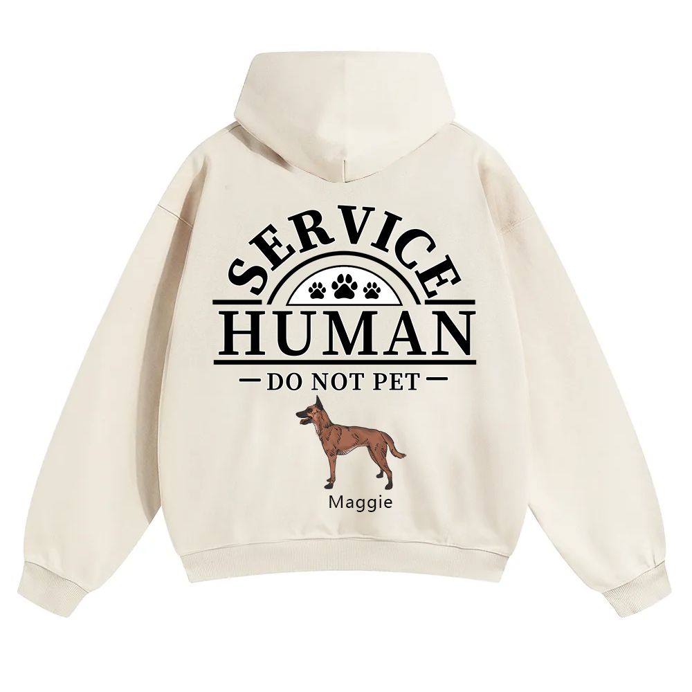 Service Human, Do Not Pet 2 - Personalized Custom Unisex Soild Color Hoodies wearishow