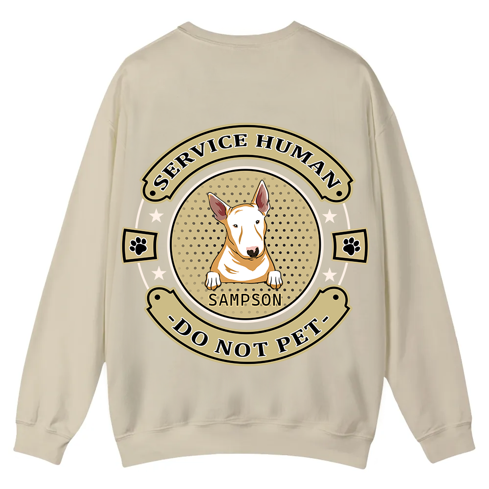 Service Human, Do Not Pet 14 - Personalized Custom Unisex Casual Crewneck Sweatshirt wearishow