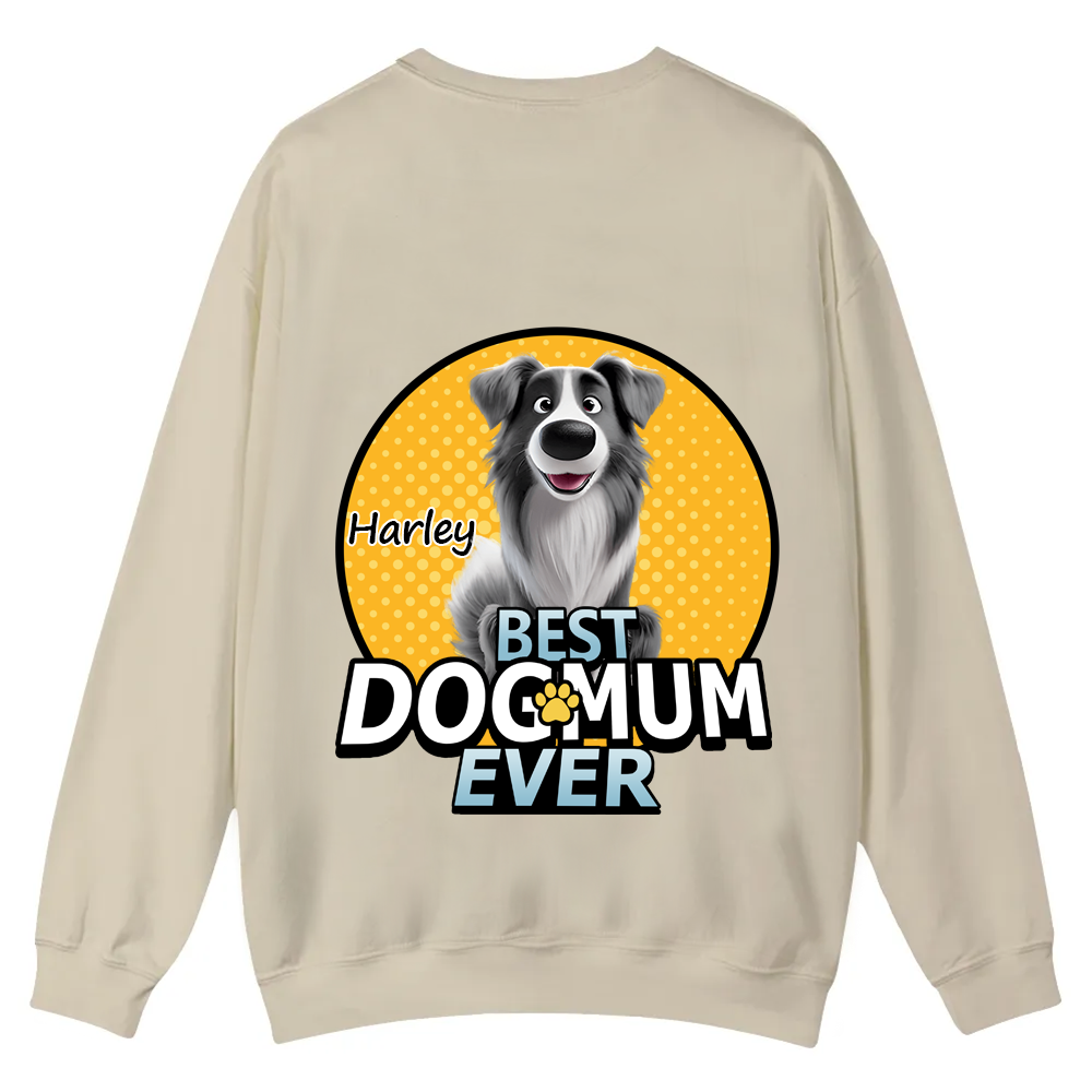 Best Dog Mom For Furry Kid - Personalized Custom Unisex Casual Crewneck Sweatshirt wearishow