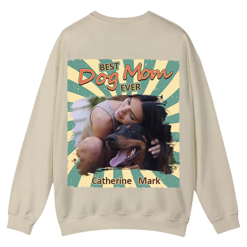 Retro Funny Dog Shirt Photo - Personalized Custom Unisex Casual Crewneck Sweatshirt wearishow