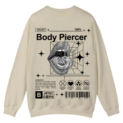 Body Piercer Casual Crewneck Sweatshirt wearishow