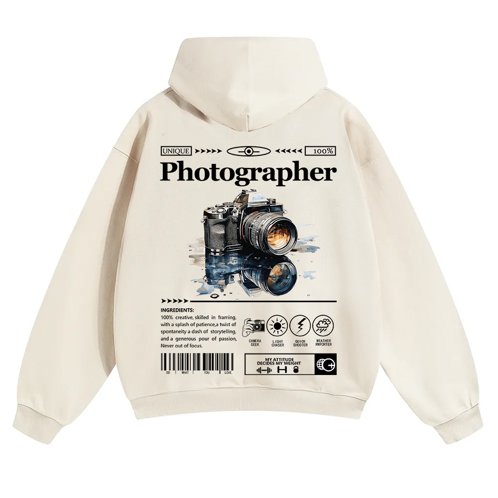 Photographer Unisex Solid Color Hoodie wearishow