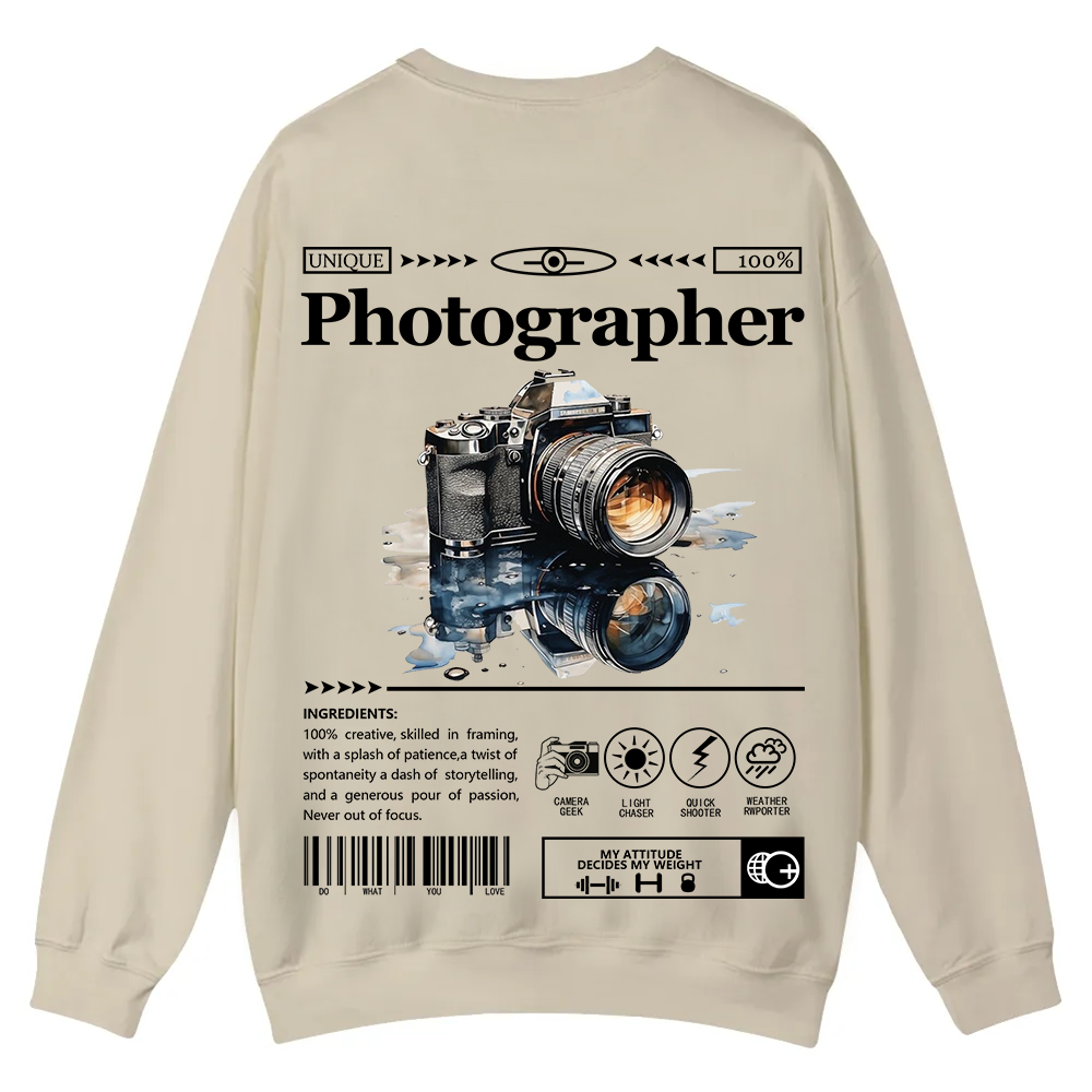Photographer Casual Crewneck Sweatshirt wearishow