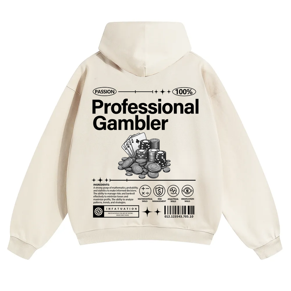 Professional Gambler Unisex Solid Color Hoodie wearishow