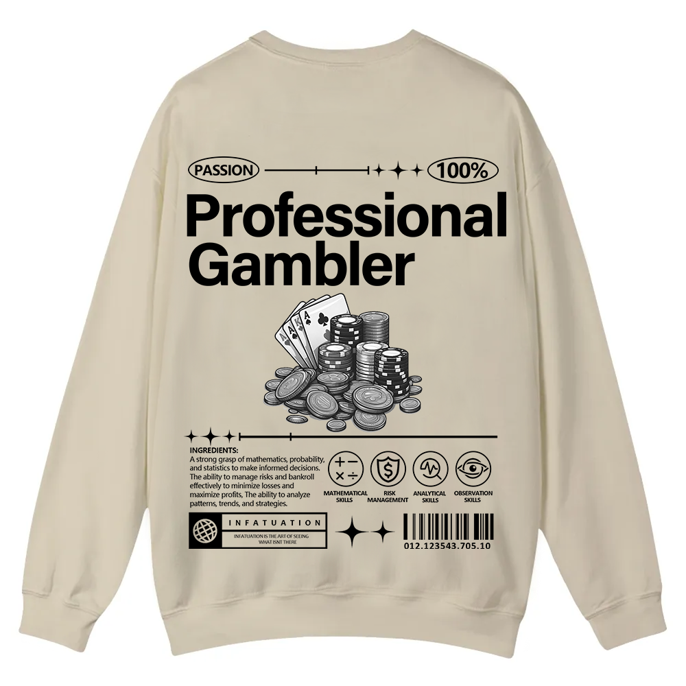 Professional Gambler Casual Crewneck Sweatshirt wearishow