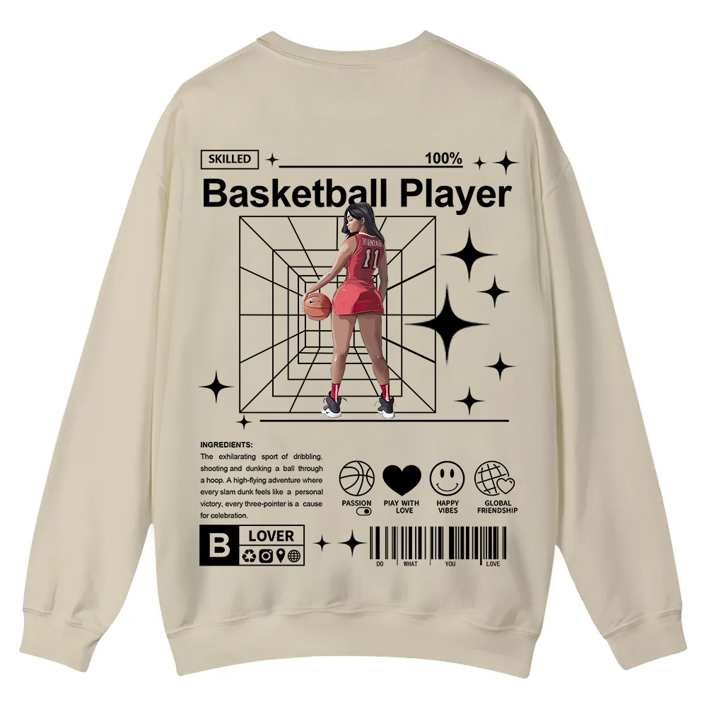 Basketball Player Casual Crewneck Sweatshirt wearishow