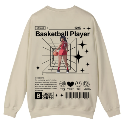 Basketball Player Casual Crewneck Sweatshirt wearishow