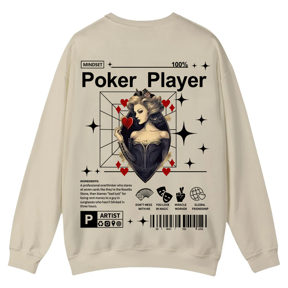 Poker Player Casual Crewneck Sweatshirt wearishow