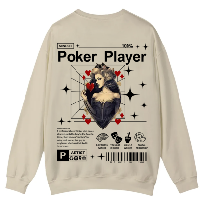 Poker Player Casual Crewneck Sweatshirt wearishow
