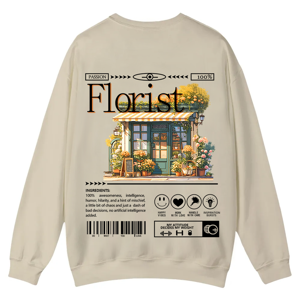 Florist Casual Crewneck Sweatshirt wearishow