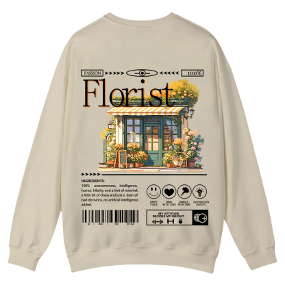 Florist Casual Crewneck Sweatshirt wearishow