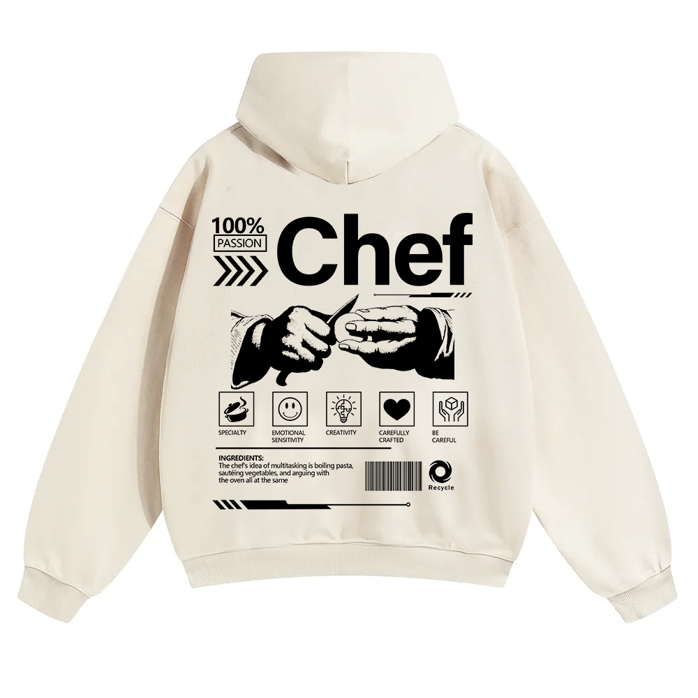 Chef Unisex Solid Color Hoodie wearishow