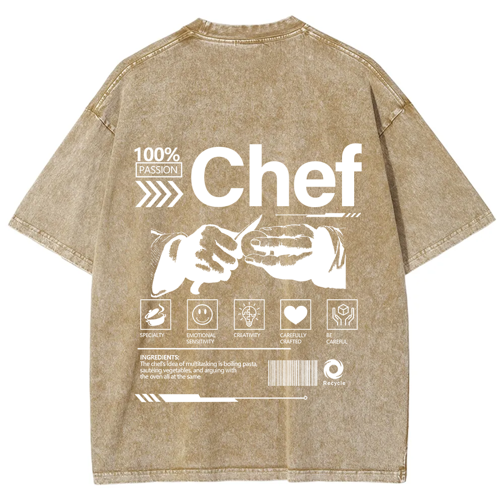 Chef Unisex Fit Washed T-Shirt