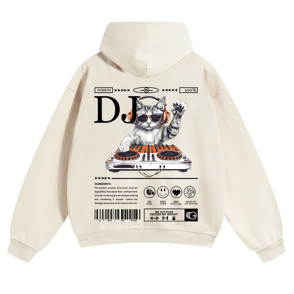 DJ Unisex Solid Color Hoodie wearishow