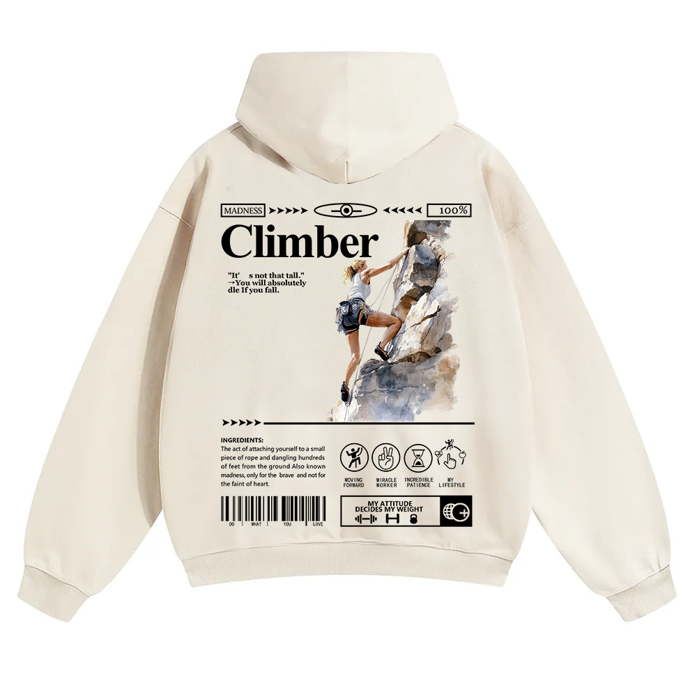 Climber Unisex Solid Color Hoodie wearishow