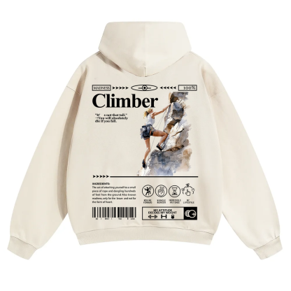 Climber Unisex Solid Color Hoodie wearishow