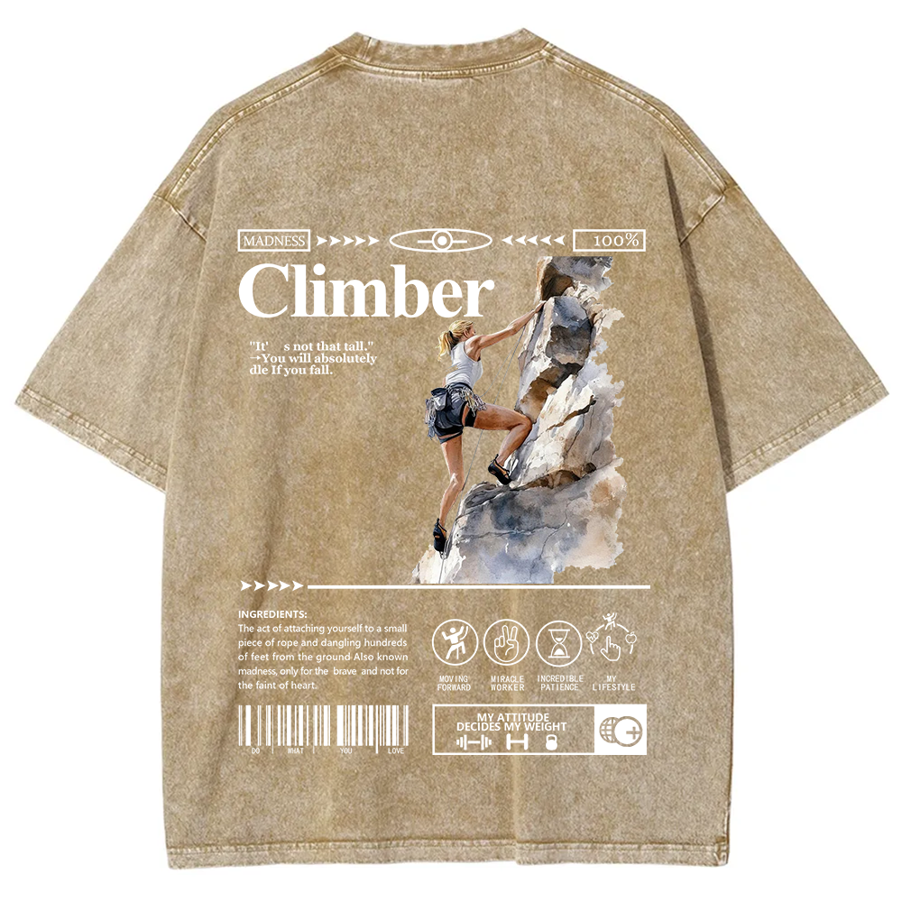 Climber Unisex Fit Washed T-Shirt