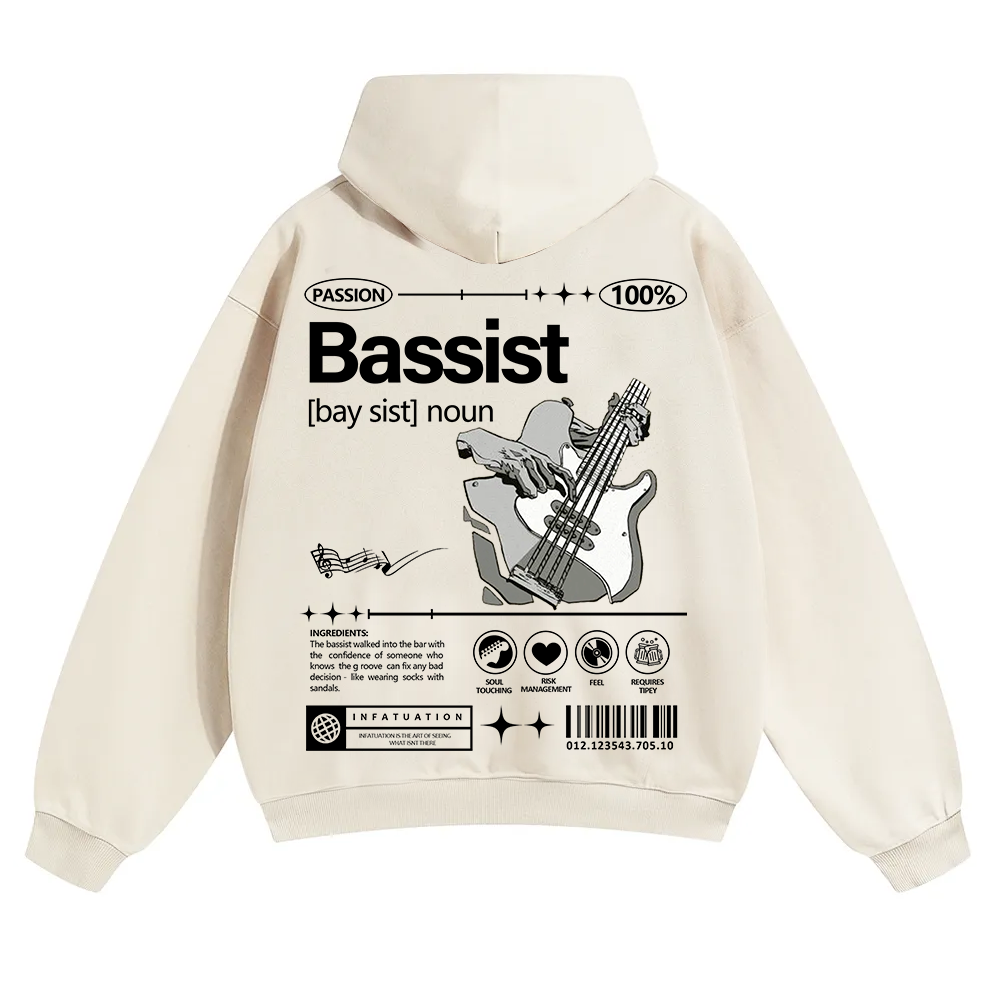 Bassist Unisex Solid Color Hoodie wearishow