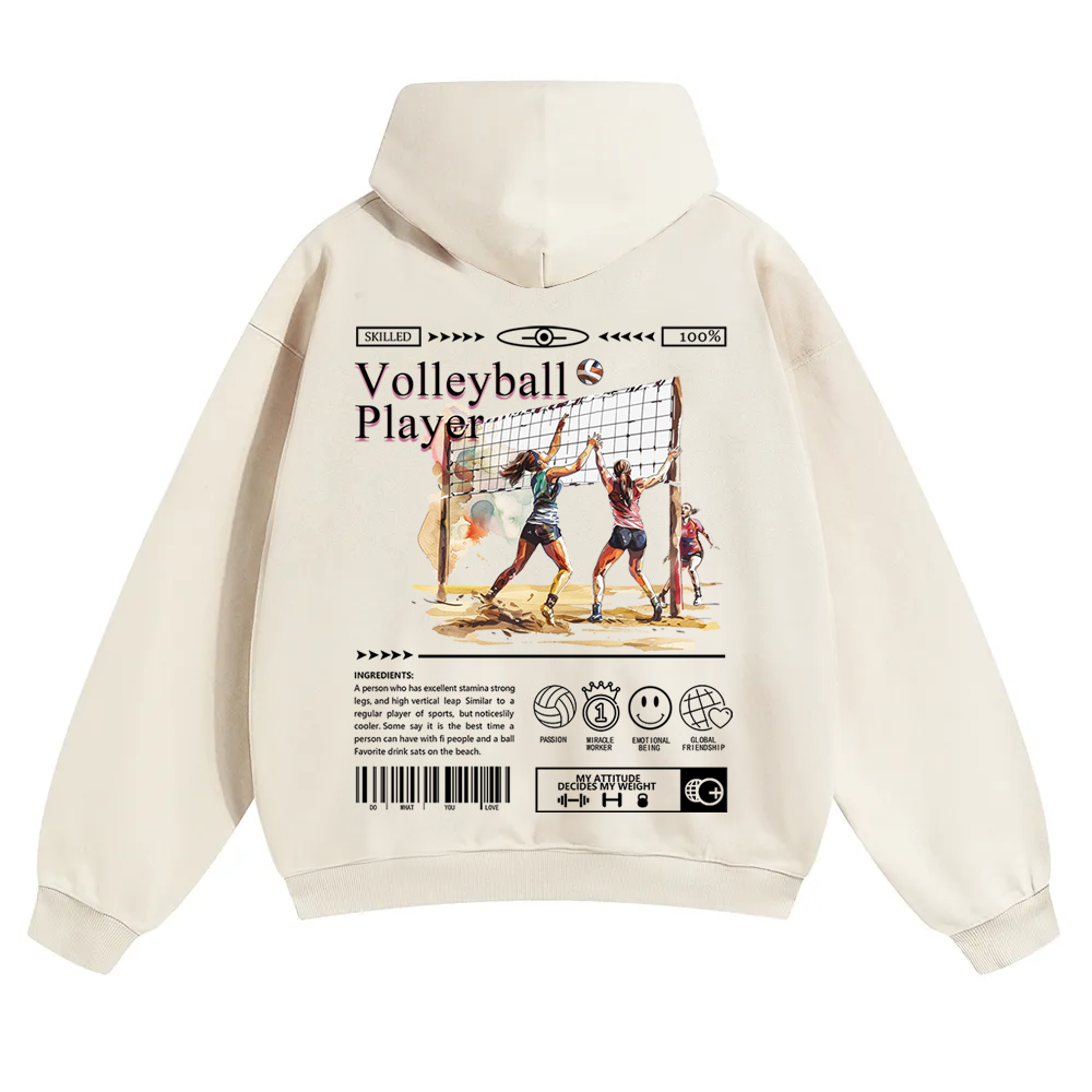 Volleyball Player Unisex Solid Color Hoodie wearishow