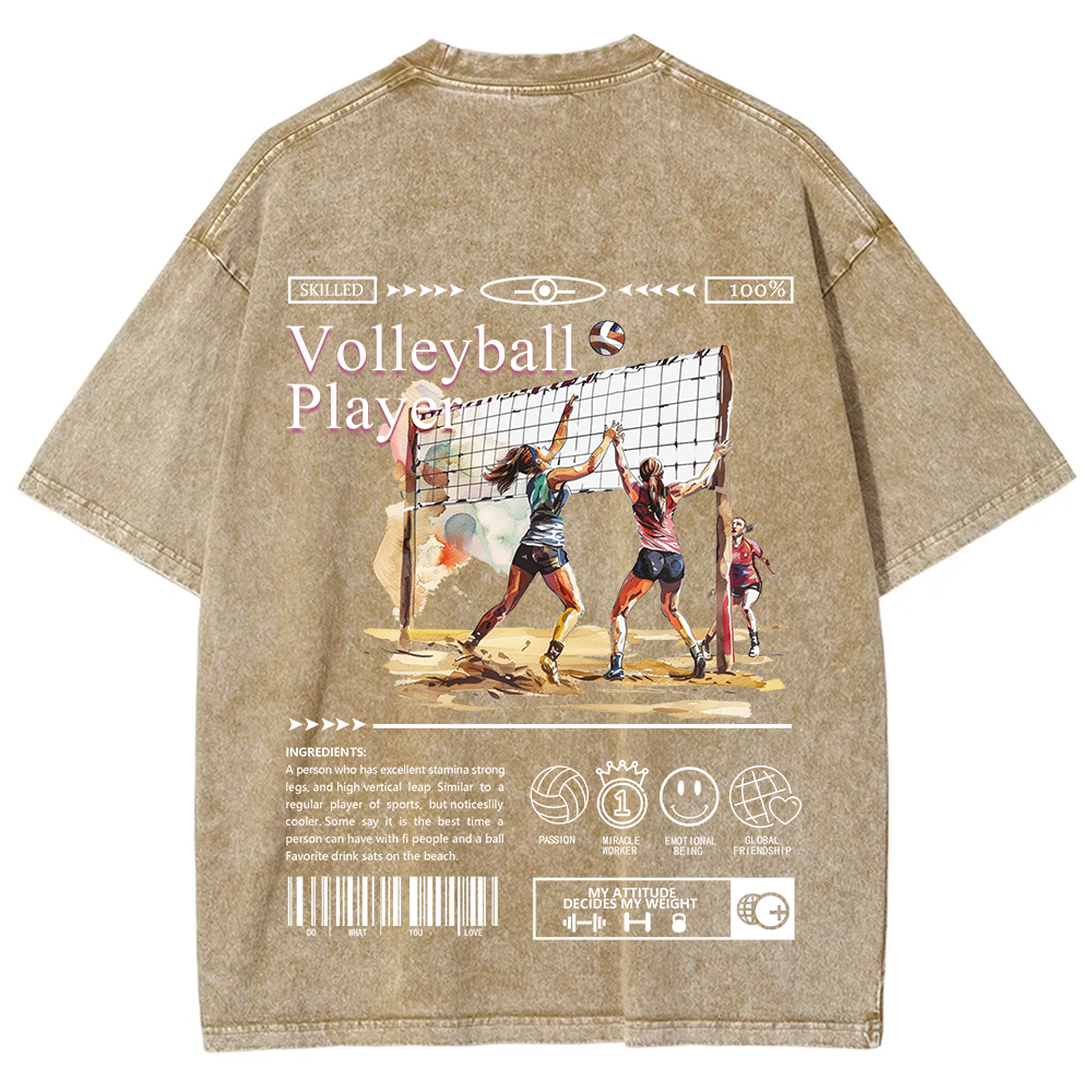 Volleyball Player Unisex Fit Washed T-Shirt