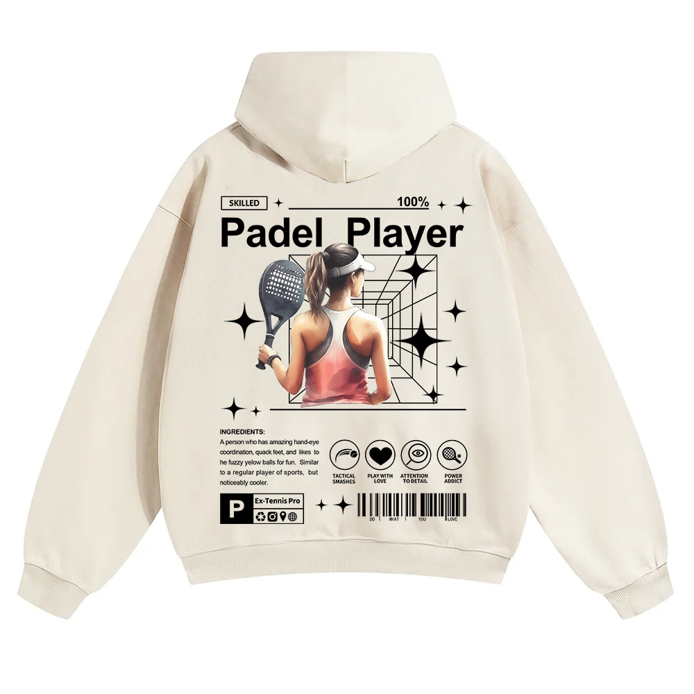 Padel Player Unisex Solid Color Hoodie wearishow