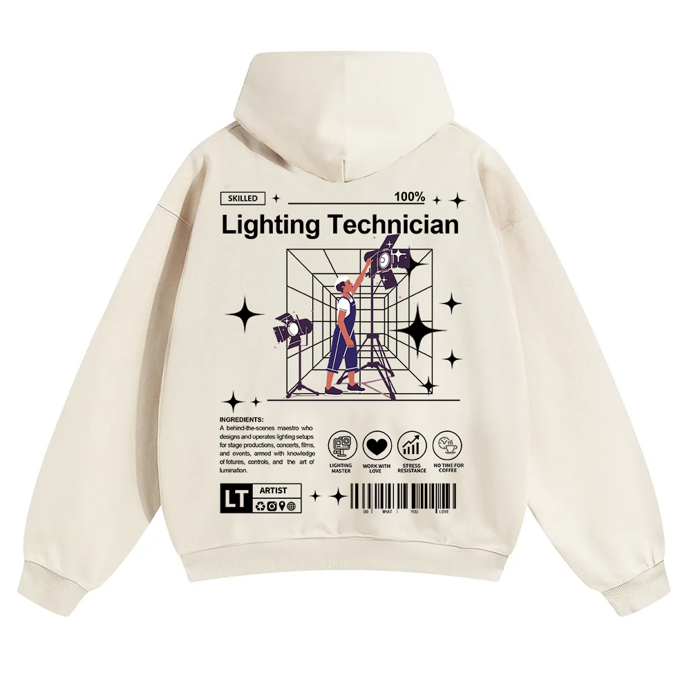 Lighting Technician Unisex Solid Color Hoodie wearishow