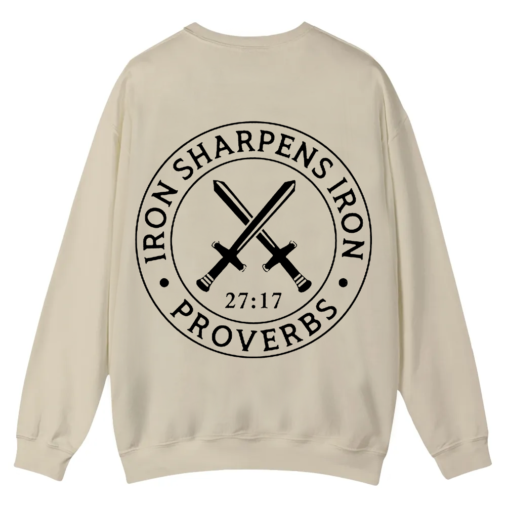 Iron Sharpens Iron PRVOERBS 27:17 Christian Casual Crewneck Sweatshirt wearishow