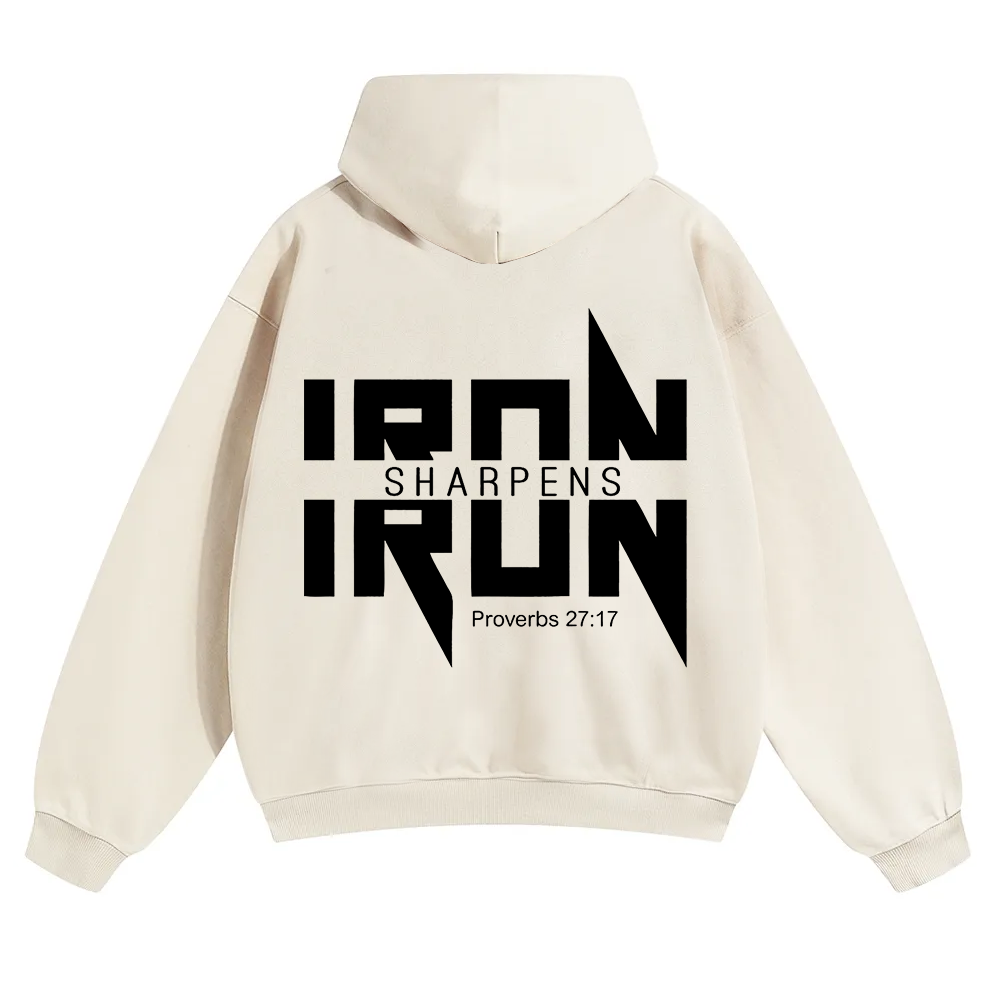 Iron Sharpens Iron Christian Unisex Solid Color Hoodie wearishow