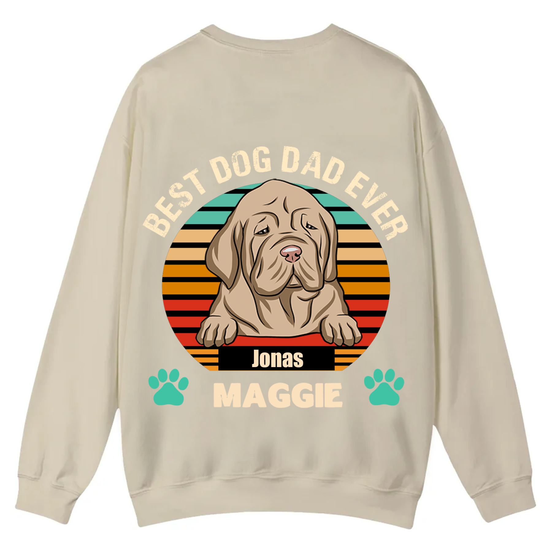 Best Dog Mom and Dad Ever - Personalized Custom Unisex Casual Crewneck Sweatshirt