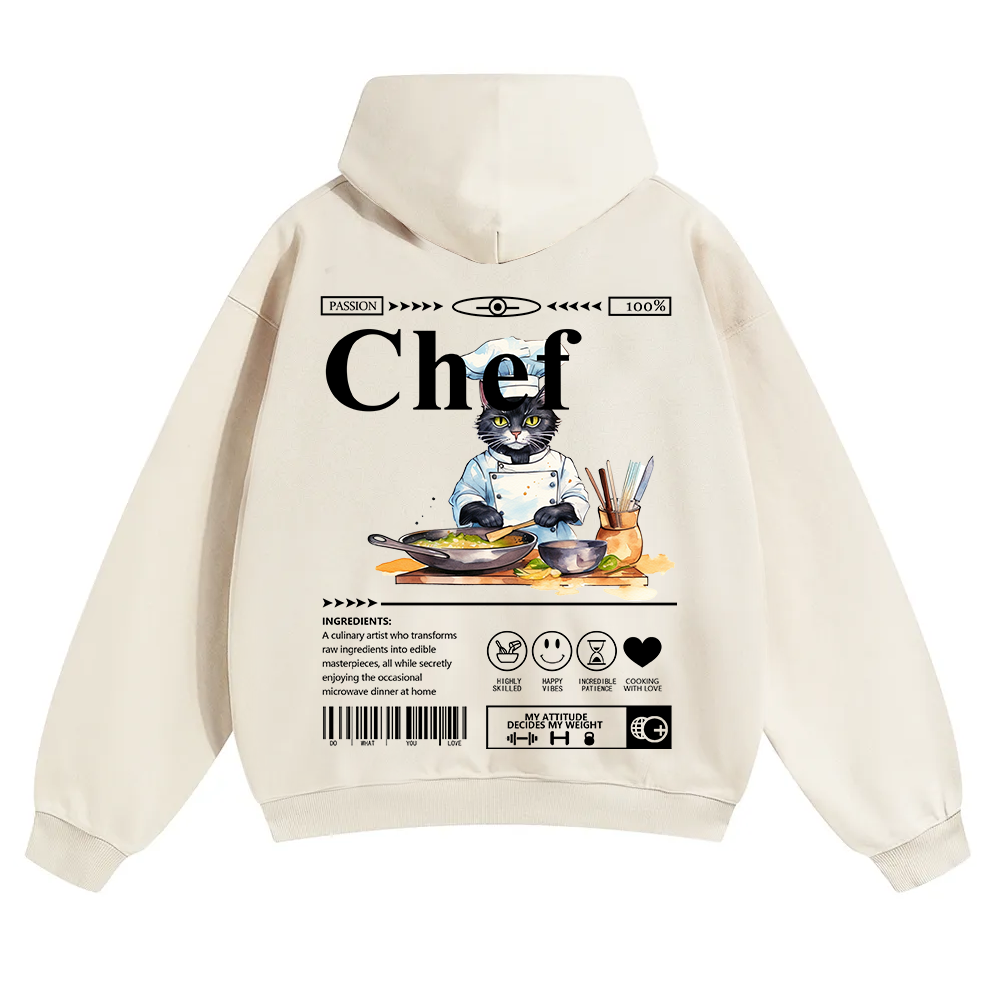 Chef Unisex Solid Color Hoodie wearishow