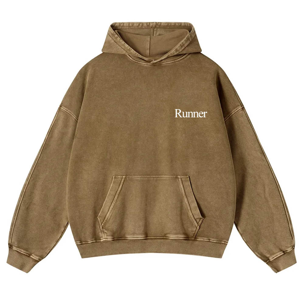 Runner Washed Hoodie wearishow