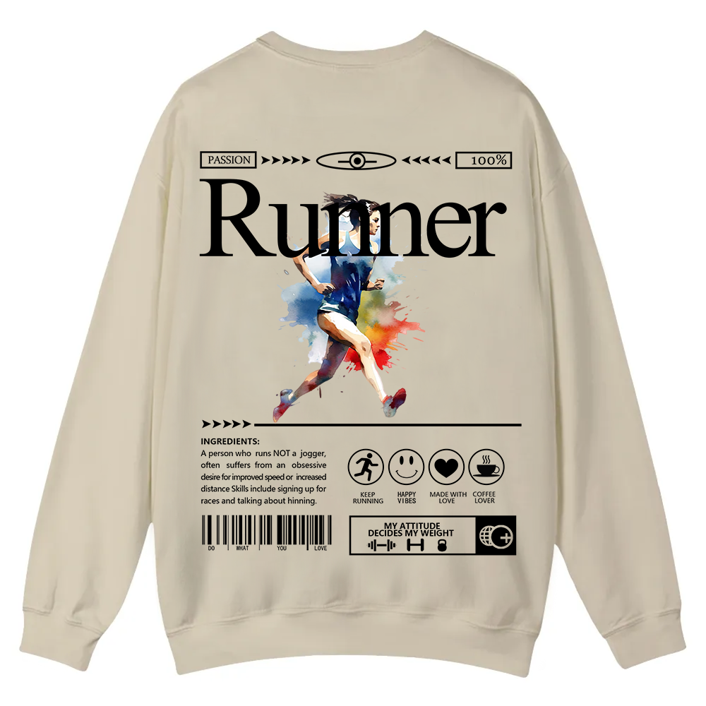 Runner Casual Crewneck Sweatshirt wearishow