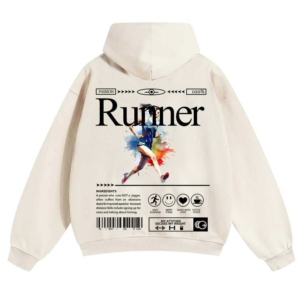 Runner Unisex Solid Color Hoodie wearishow